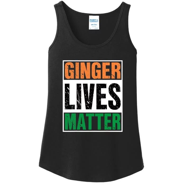 Ginger Lives Matter St. Patrick Day Drinking Ireland Flag Ladies Essential Tank