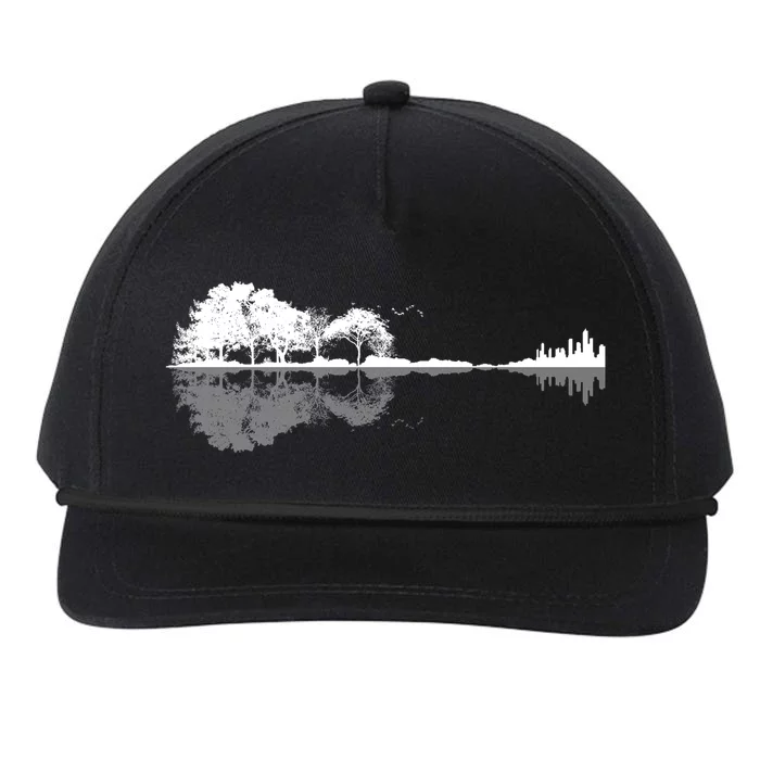 Guitar Lake Nature Wilderness Graphic Snapback Five-Panel Rope Hat