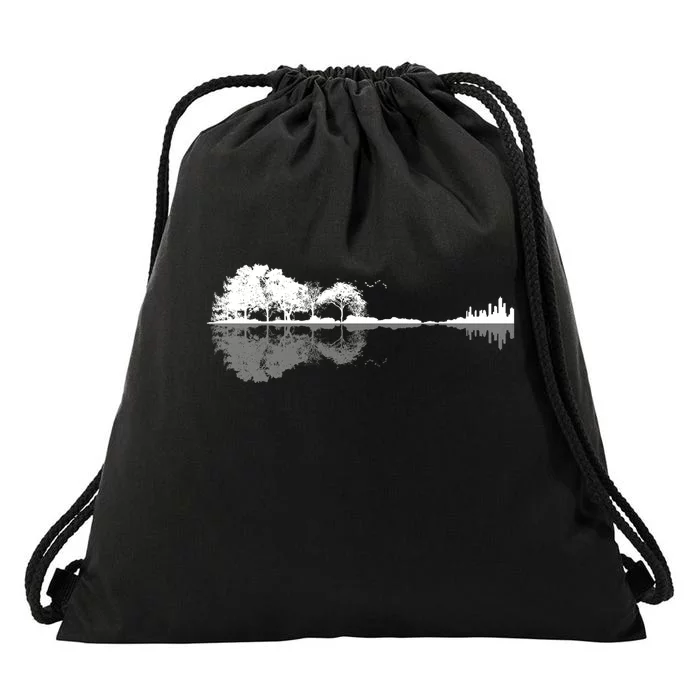 Guitar Lake Nature Wilderness Graphic Drawstring Bag