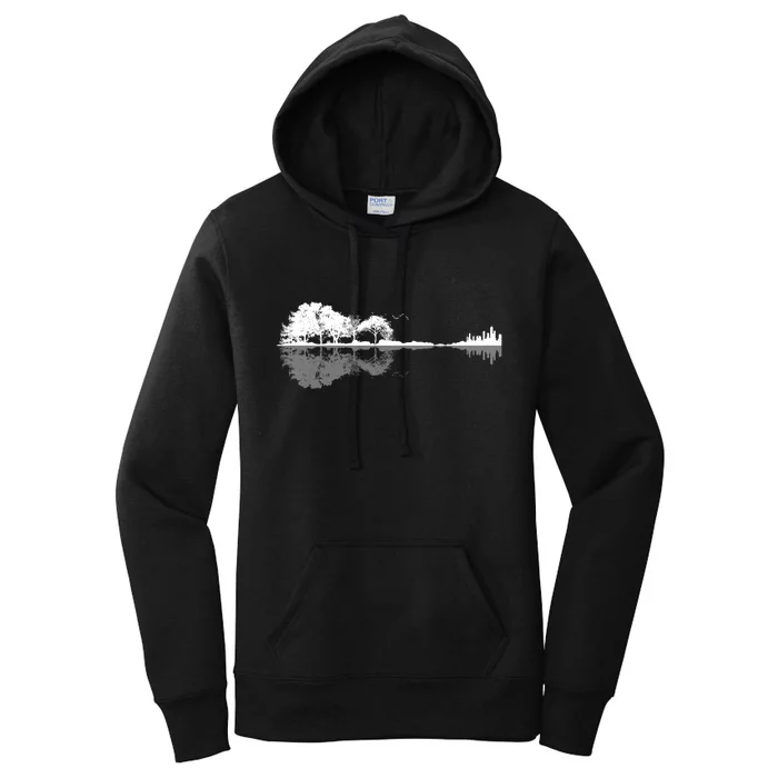 Guitar Lake Nature Wilderness Graphic Women's Pullover Hoodie