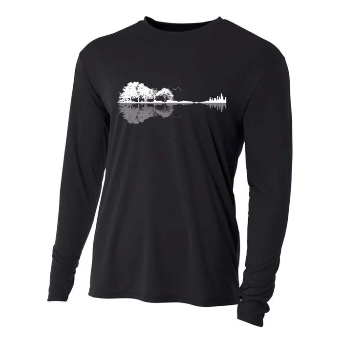 Guitar Lake Nature Wilderness Graphic Cooling Performance Long Sleeve Crew