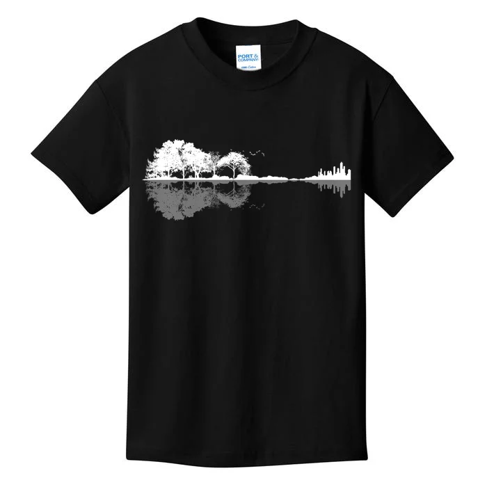 Guitar Lake Nature Wilderness Graphic Kids T-Shirt