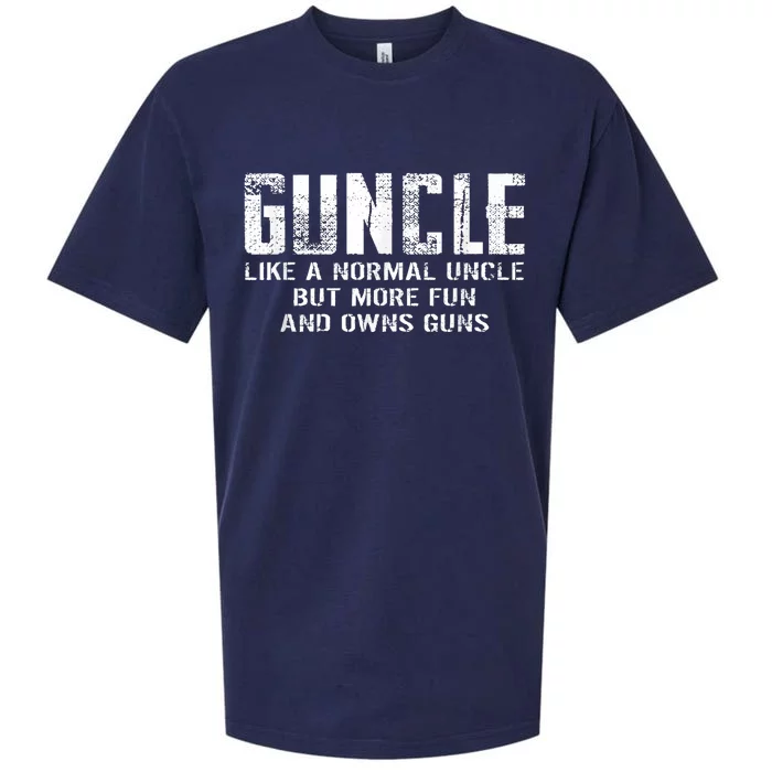 Guncle Like Normal Uncle More Fun Owns Guns Funny Sueded Cloud Jersey T-Shirt