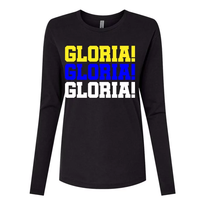 Gloria! Gloria! Gloria! Womens Cotton Relaxed Long Sleeve T-Shirt