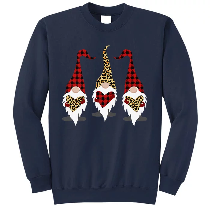 Gnomes Leopard Plaid Hearts Happy Valentines Day Couple Gift Sweatshirt