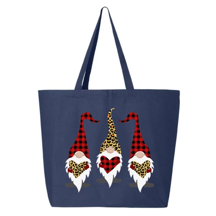 Gnomes Leopard Plaid Hearts Happy Valentines Day Couple Gift 25L Jumbo Tote