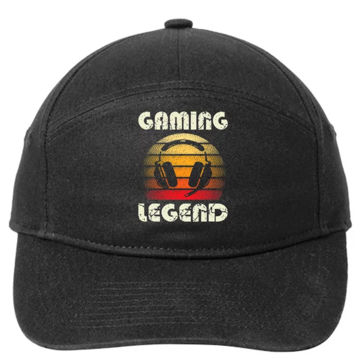 Gaming Legend PC Gamer Video Games Boys Teens Vintage 7-Panel Snapback Hat