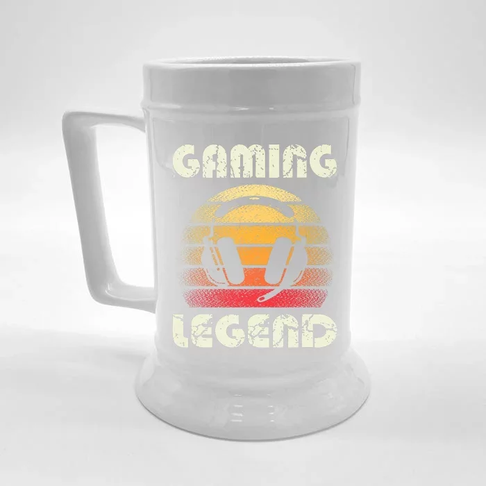 Gaming Legend PC Gamer Video Games Boys Teens Vintage Front & Back Beer Stein