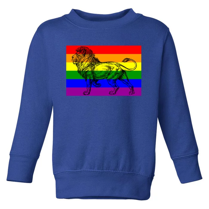 Gay Lion Pride Flag Rainbow Queer Lion Gift Toddler Sweatshirt