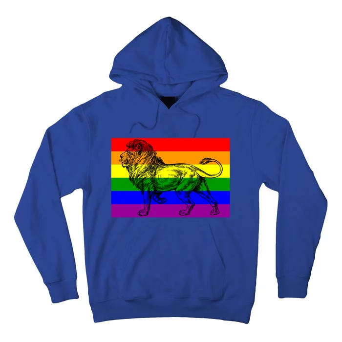 Gay Lion Pride Flag Rainbow Queer Lion Gift Tall Hoodie