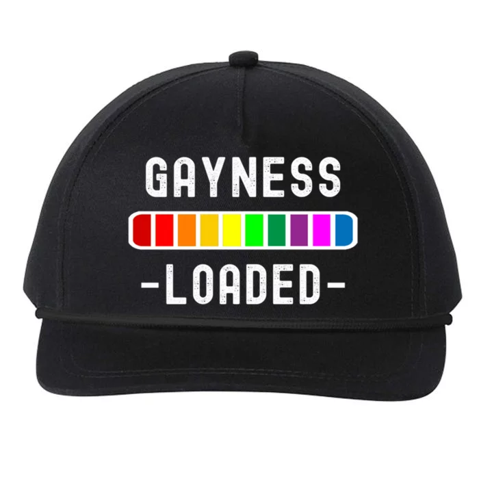 Gayness Loaded Pro Lgtbq Progress Bar Funny Uplifting Pride Gift Snapback Five-Panel Rope Hat