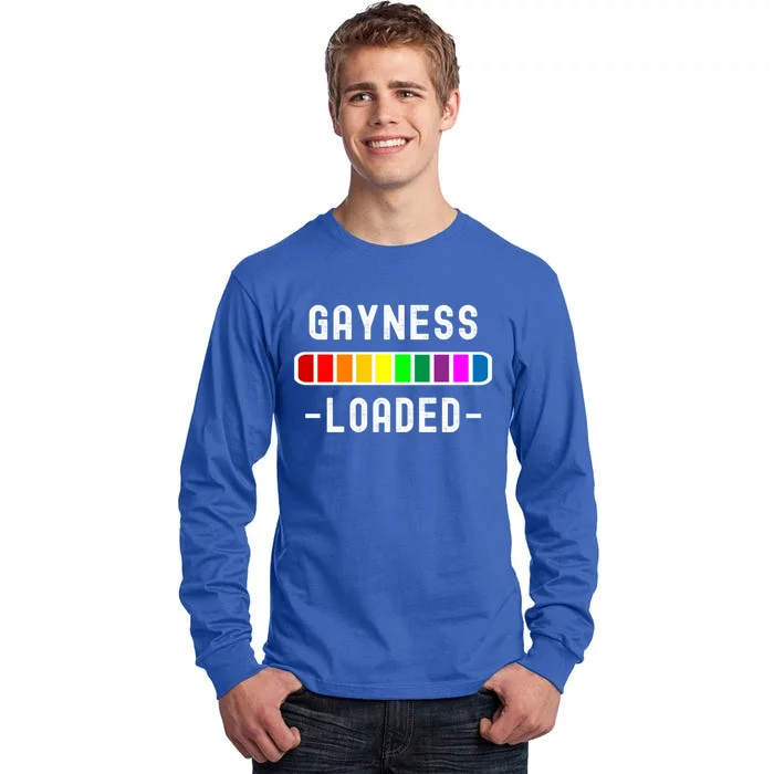 Gayness Loaded Pro Lgtbq Progress Bar Funny Uplifting Pride Gift Tall Long Sleeve T-Shirt