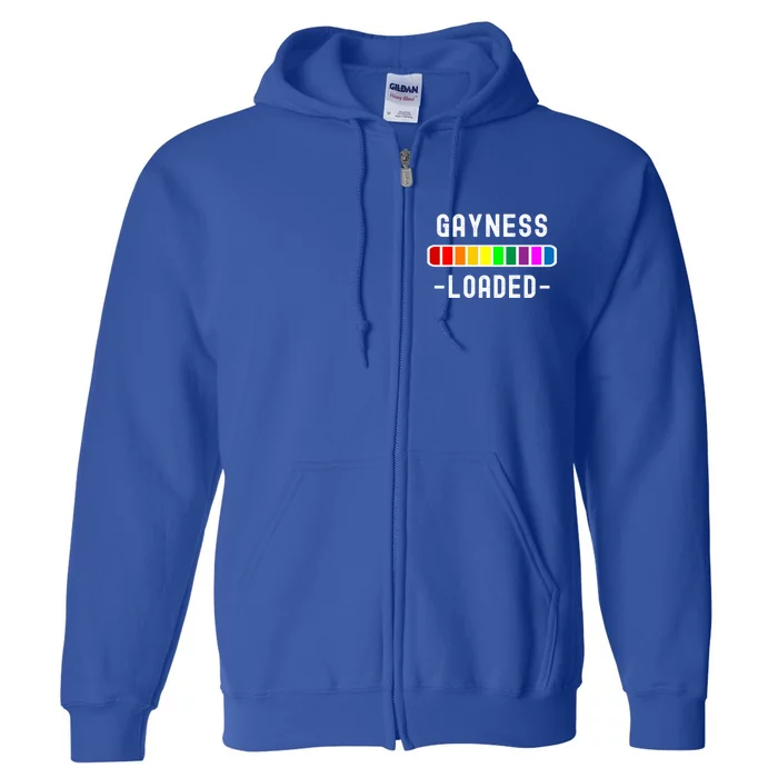 Gayness Loaded Pro Lgtbq Progress Bar Funny Uplifting Pride Gift Full Zip Hoodie