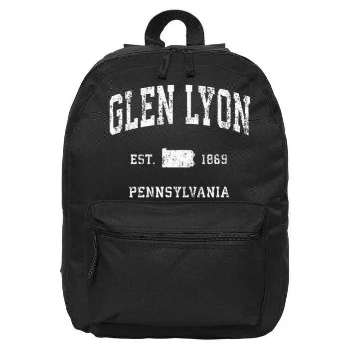 Glen Lyon Pennsylvania PA Vintage Athletic Sports 16 in Basic Backpack