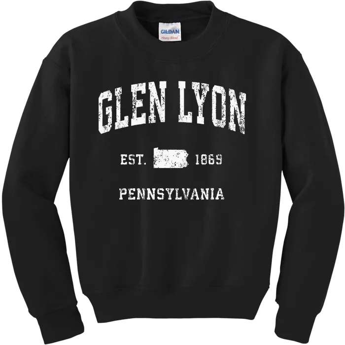 Glen Lyon Pennsylvania PA Vintage Athletic Sports Kids Sweatshirt