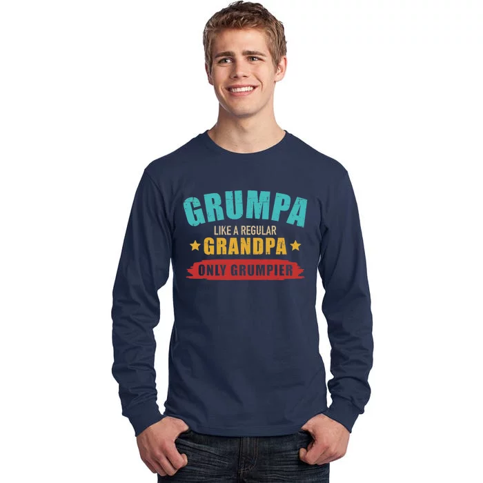 Grumpa Like Regular Grandpa Only Grumpier Vintage Retro Tall Long Sleeve T-Shirt