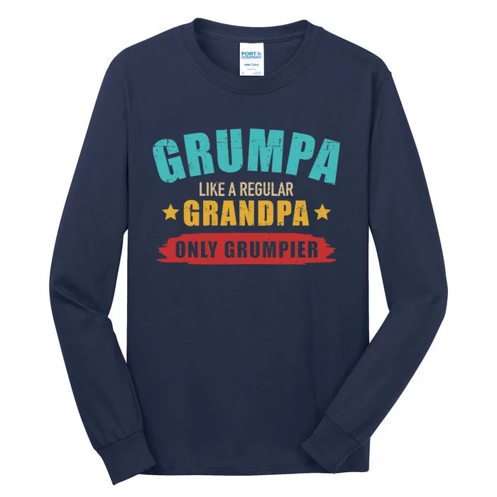 Grumpa Like Regular Grandpa Only Grumpier Vintage Retro Tall Long Sleeve T-Shirt