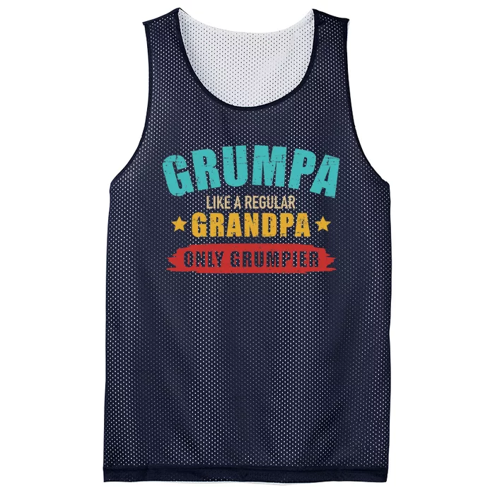 Grumpa Like Regular Grandpa Only Grumpier Vintage Retro Mesh Reversible Basketball Jersey Tank