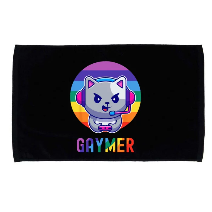 Gaymer LGBT Rainbow Gay Video Game Lovers Gift Cat Pride Microfiber Hand Towel