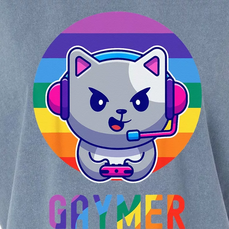 Gaymer LGBT Rainbow Gay Video Game Lovers Gift Cat Pride Garment-Dyed Women's Muscle Tee