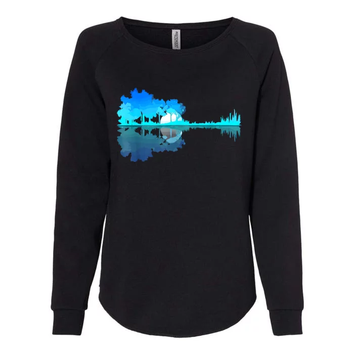 Guitar Lake Reflection Guitarist Music Love Guitar Musician Womens California Wash Sweatshirt