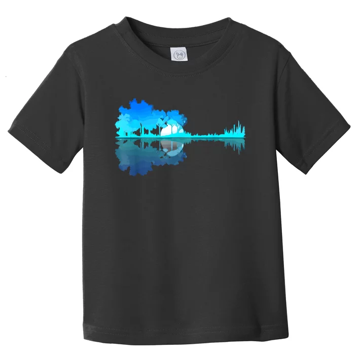 Guitar Lake Reflection Guitarist Music Love Guitar Musician Toddler T-Shirt