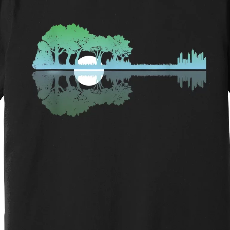 Guitar Lake Reflections Music And Guitar Lover Guitar Premium T-Shirt