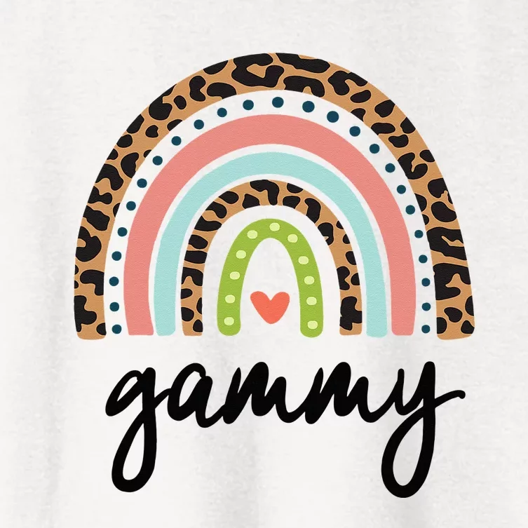 gammy Leopard Rainbow Mothers Day Women's Crop Top Tee