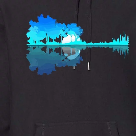 Guitar Lake Reflection Guitarist Music Love Premium Hoodie