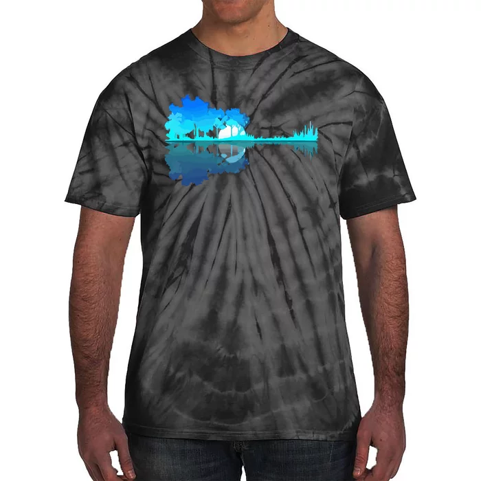 Guitar Lake Reflection Guitarist Music Love Tie-Dye T-Shirt