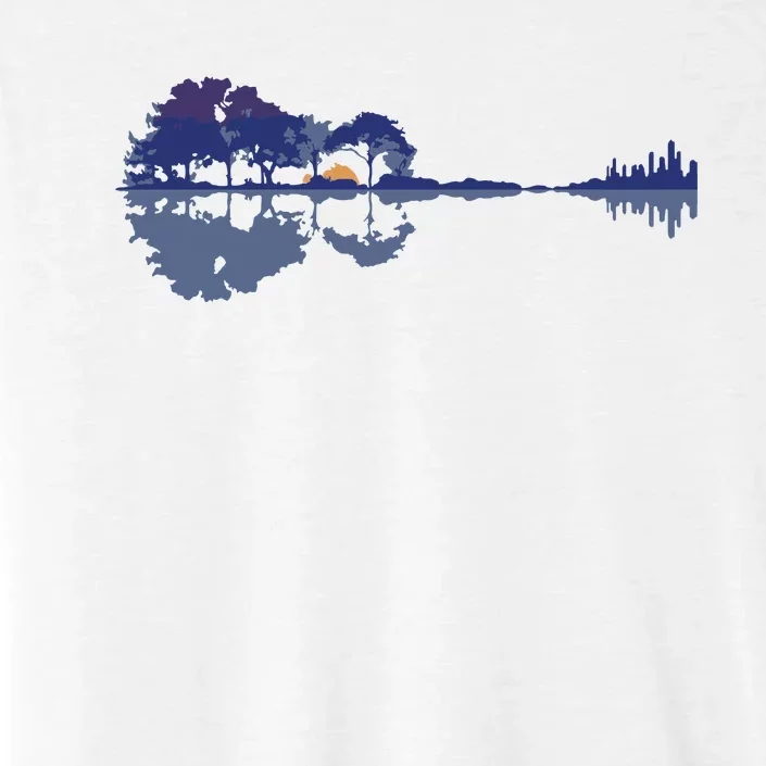 Guitar Lake Reflections In Blue Music Lovers ChromaSoft Performance T-Shirt