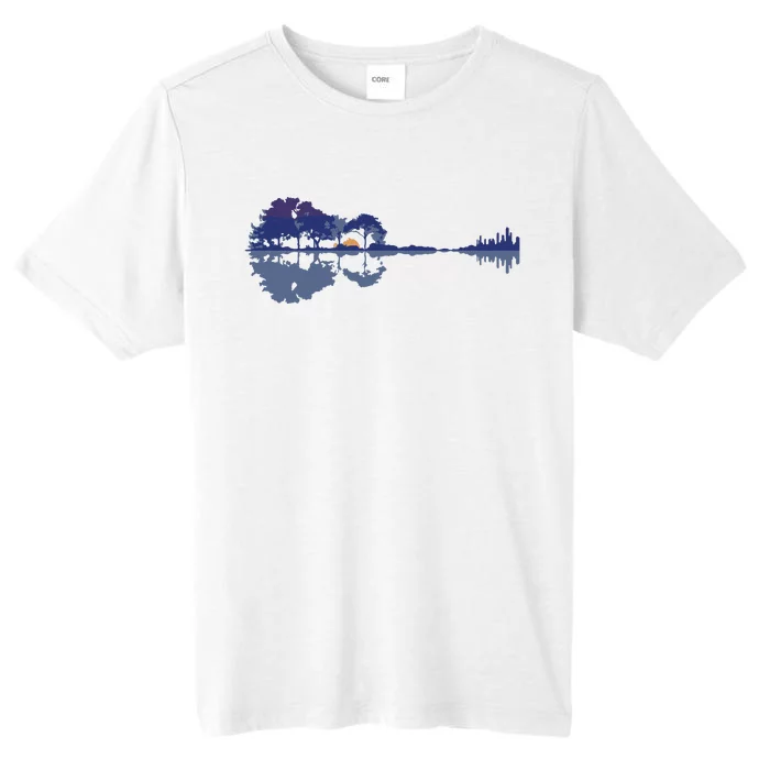 Guitar Lake Reflections In Blue Music Lovers ChromaSoft Performance T-Shirt