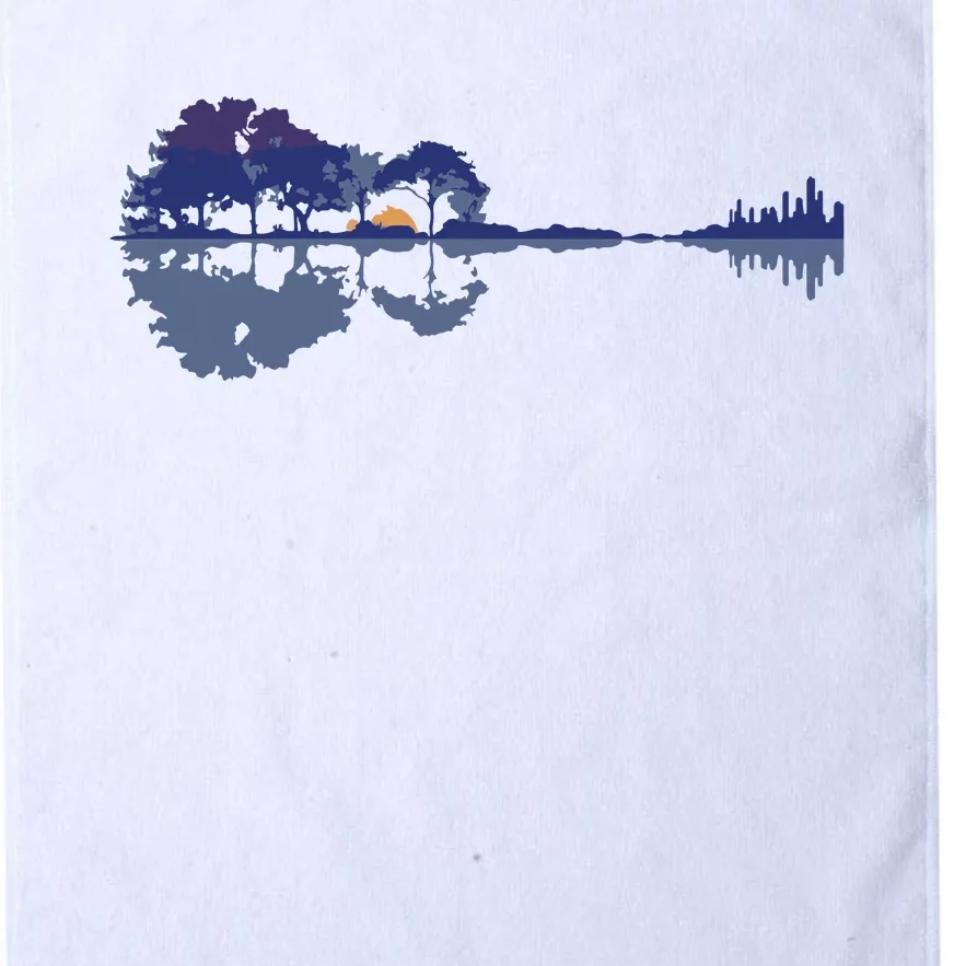 Guitar Lake Reflections In Blue Music Lovers Platinum Collection Golf Towel