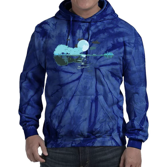 Guitar Lake Reflections Love Musician Acoustic Guitar Tie Dye Hoodie