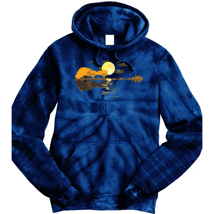 Guitar Lake Reflections Love Musician Acoustic Guitar Tie Dye Hoodie