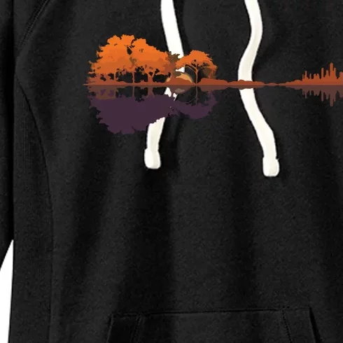 Guitar Lake Reflections Music And Guitar Lover Guitar Women's Fleece Hoodie