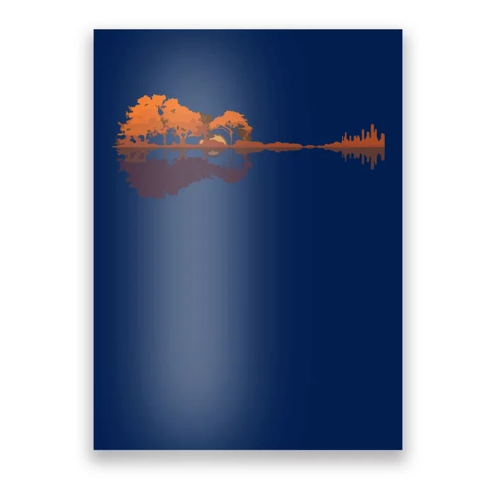 Guitar Lake Reflections Music And Guitar Lover Guitar Poster