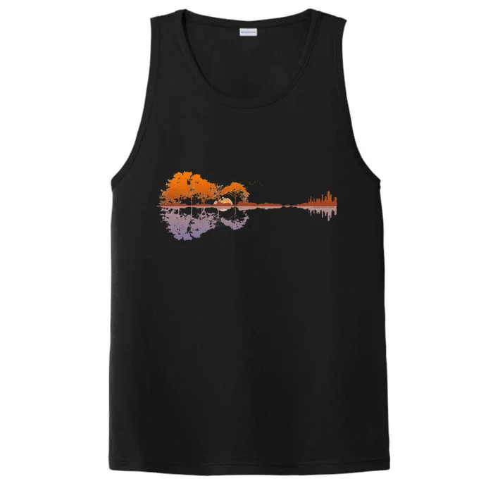 Guitar Lake Reflections Music And Guitar Lover Guitar Performance Tank