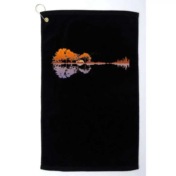 Guitar Lake Reflections Music And Guitar Lover Guitar Platinum Collection Golf Towel