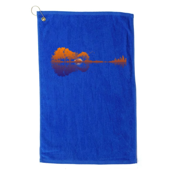 Guitar Lake Reflections Gift Music And Guitar Lover Guitar Gift Platinum Collection Golf Towel