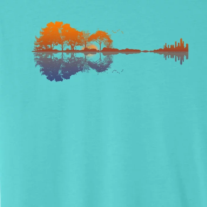 Guitar Lake Reflections Gift Music And Guitar Lover Guitar Gift ChromaSoft Performance T-Shirt