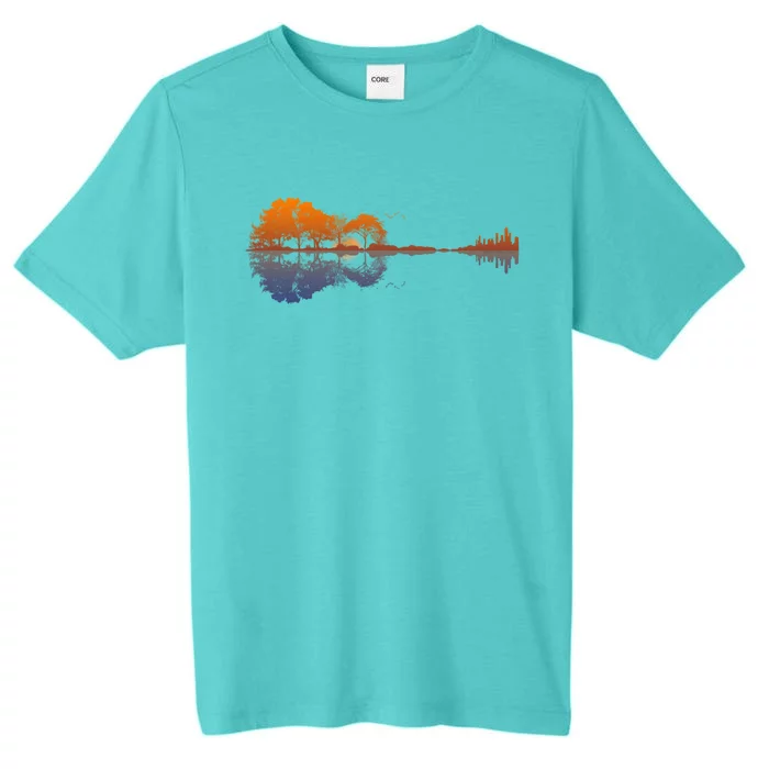 Guitar Lake Reflections Gift Music And Guitar Lover Guitar Gift ChromaSoft Performance T-Shirt