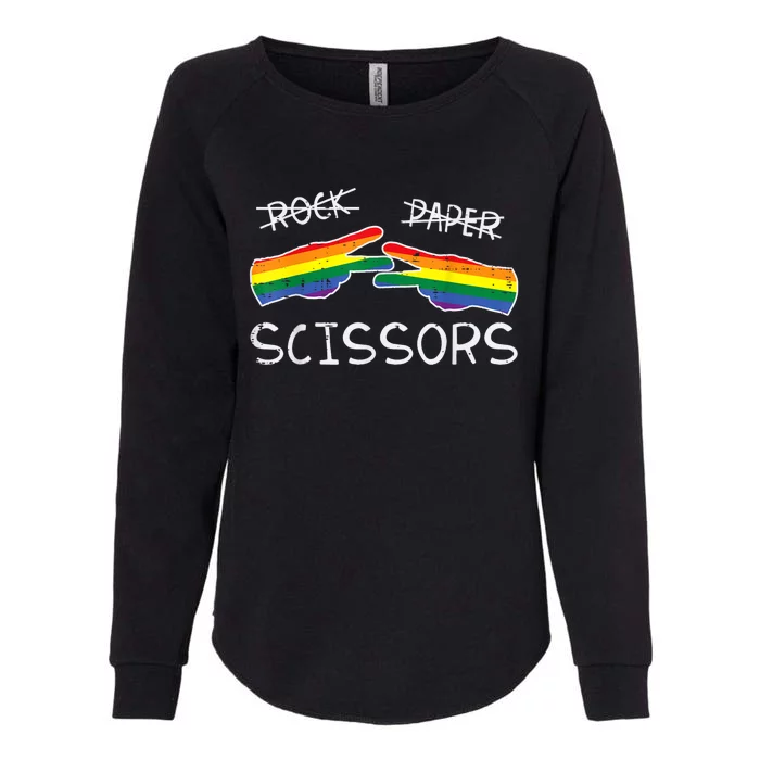 Gay Lesbian Rock Paper Scissors Fun Rainbow Pride Lgbt Women Womens California Wash Sweatshirt