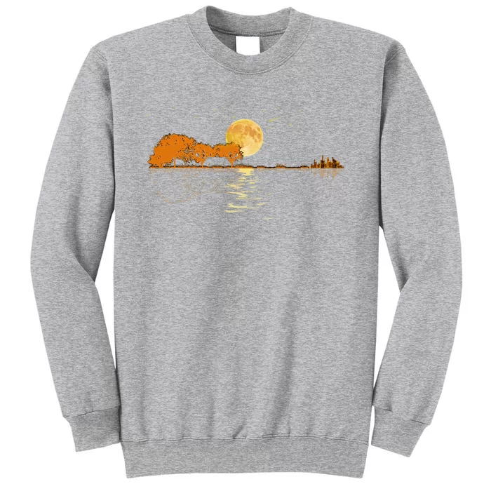 Guitar Lake Reflections Love Musician Acoustic Guitar Tall Sweatshirt