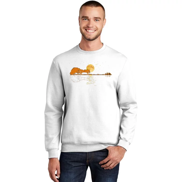 Guitar Lake Reflections Love Musician Acoustic Guitar Sweatshirt