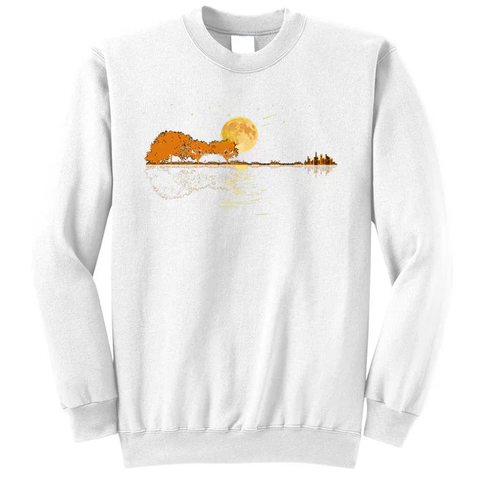 Guitar Lake Reflections Love Musician Acoustic Guitar Sweatshirt