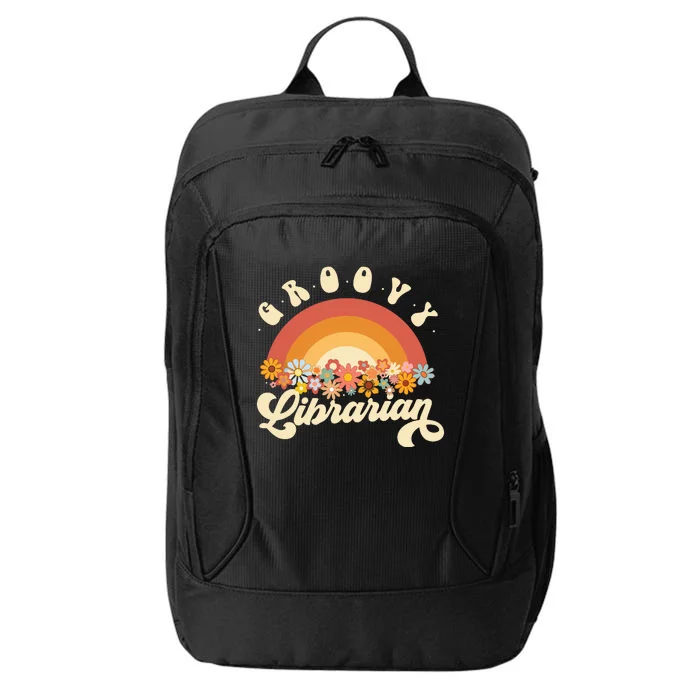 Groovy Librarian Retro Rainbow Colorful Design Librarian City Backpack