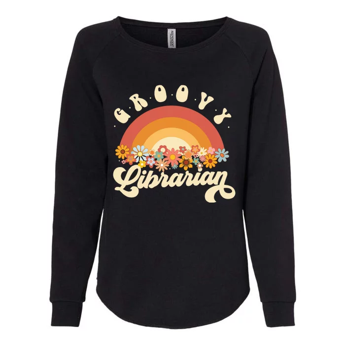 Groovy Librarian Retro Rainbow Colorful Design Librarian Womens California Wash Sweatshirt