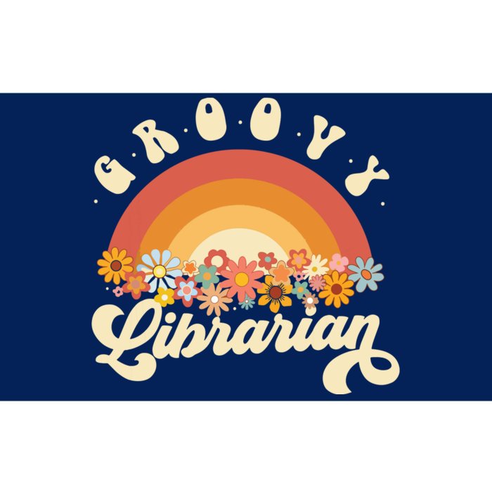 Groovy Librarian Retro Rainbow Colorful Design Librarian Bumper Sticker