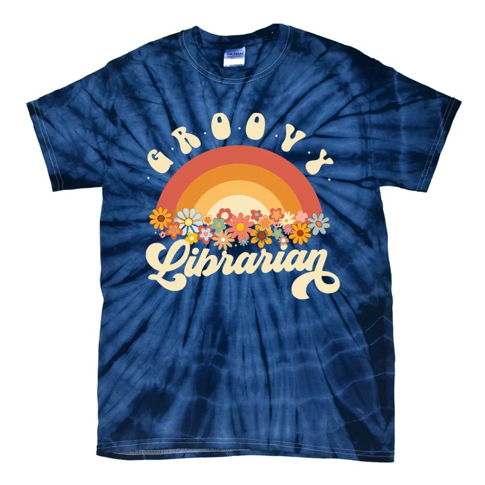 Groovy Librarian Retro Rainbow Colorful Design Librarian Tie-Dye T-Shirt